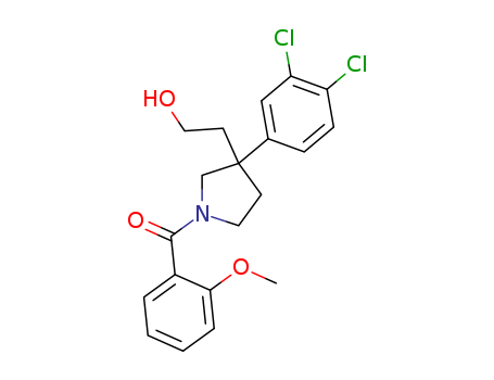 Molecular Structure of 167262-43-3 (3-Pyrrolidineethanol, 3-(3,4-dichlorophenyl)-1-(2-methoxybenzoyl)-)