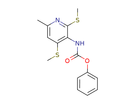 Molecular Structure of 166253-17-4 (Carbamic acid, [6-methyl-2,4-bis(methylthio)-3-pyridinyl]-, phenyl ester)