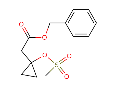 Molecular Structure of 832142-18-4 (Cyclopropaneacetic acid, 1-[(methylsulfonyl)oxy]-, phenylmethyl ester)