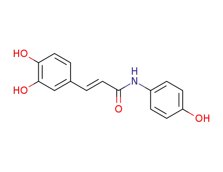 Molecular Structure of 100042-33-9 (2-Propenamide,3-(3,4-dihydroxyphenyl)-N-(4-hydroxyphenyl)-, (2E)-)