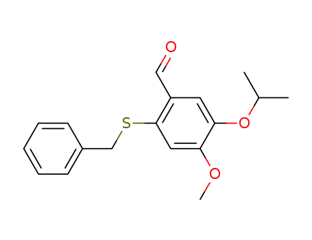 Molecular Structure of 445483-23-8 (benzyl 2-formyl-4-isopropoxy-5-methoxyphenyl sulfide)