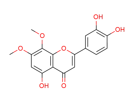 Molecular Structure of 10568-41-9 (4H-1-Benzopyran-4-one,
2-(3,4-dihydroxyphenyl)-5-hydroxy-7,8-dimethoxy-)