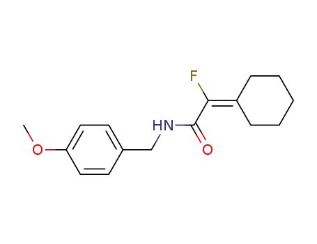 Molecular Structure of 777946-34-6 (Acetamide, 2-cyclohexylidene-2-fluoro-N-[(4-methoxyphenyl)methyl]-)
