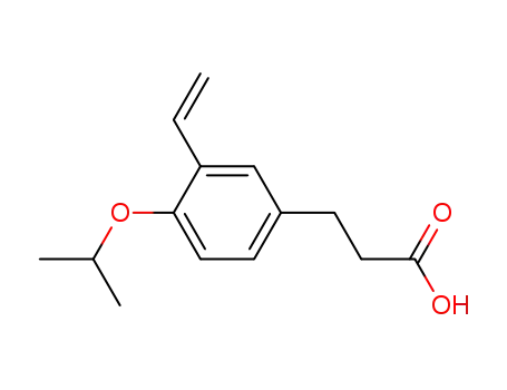 Molecular Structure of 301225-03-6 (Benzenepropanoic acid, 3-ethenyl-4-(1-methylethoxy)-)