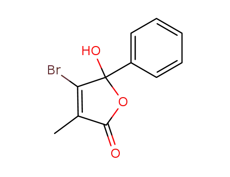 Molecular Structure of 88039-88-7 (2(5H)-Furanone, 4-bromo-5-hydroxy-3-methyl-5-phenyl-)