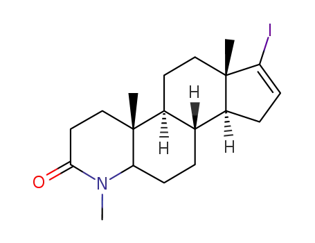 Molecular Structure of 204317-14-6 (17-iodo-4-methyl-4-aza-androst-16-en-3-one)