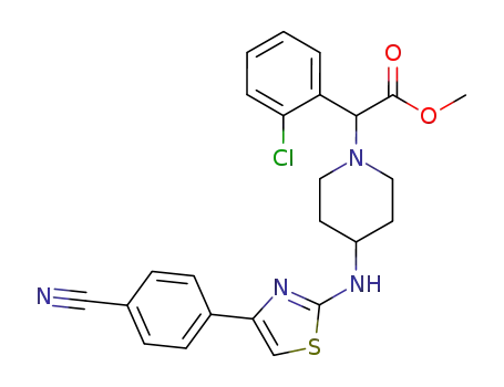 (2-Chloro-phenyl)-{4-[4-(4-cyano-phenyl)-thiazol-2-ylamino]-piperidin-1-yl}-acetic acid methyl ester