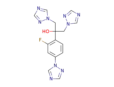 Molecular Structure of 871550-15-1 (alpha-[2-Fluoro-4-(1H-1,2,4-triazol-1-yl)phenyl]-alpha-(1H-1,2,4-triazol-1-ylmethyl)-1H-1,2,4-triazole-1-ethanol)