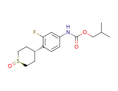 Molecular Structure of 288570-80-9 (trans-[3-fluoro-4-(1-oxo-tetrahydrothiopyran-4-yl)phenyl]carbamic acid isobutyl ester)