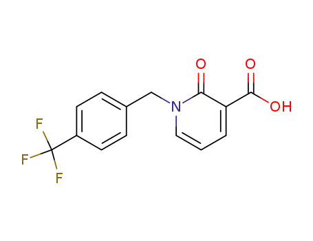 Molecular Structure of 66158-46-1 (2-OXO-1-[4-(TRIFLUOROMETHYL)BENZYL]-1,2-DIHYDRO-3-PYRIDINECARBOXYLIC ACID)
