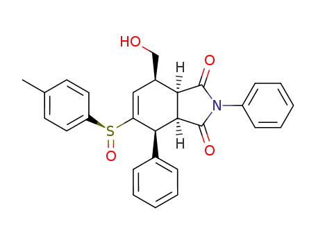 Molecular Structure of 868564-67-4 ((+)-(3aR,4S,7S,7aR,S<sub>S</sub>)-7-(hydroxymethyl)-2,4-diphenyl-5-(p-tolylsulfinyl)-3a,4,7,7a-tetrahydro-2H-isoindole-1,3-dione)