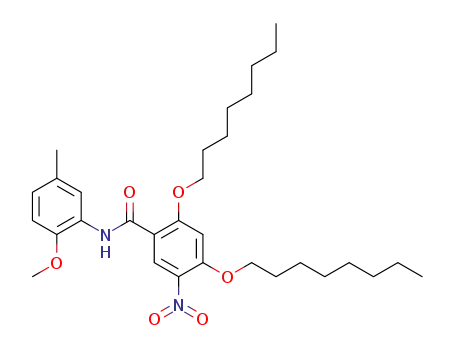 Molecular Structure of 271261-76-8 (3-(2,4-dioctyloxy-5-nitrobenzoylamino)-4-methoxytoluene)