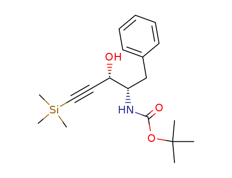 Molecular Structure of 161828-14-4 (Carbamic acid,
[(1S,2S)-2-hydroxy-1-(phenylmethyl)-4-(trimethylsilyl)-3-butynyl]-,
1,1-dimethylethyl ester)