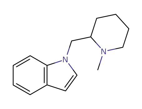 Molecular Structure of 137641-68-0 (1-((1-Methylpiperidin-2-yl)Methyl)-1H-indole)