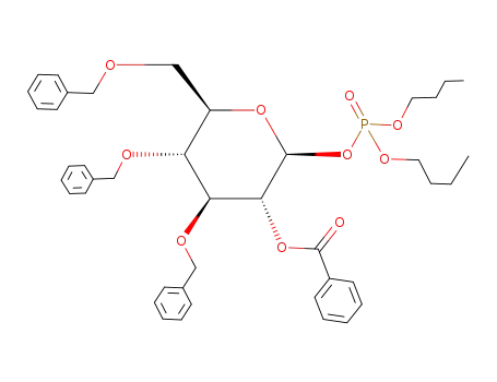 Molecular Structure of 208656-42-2 (dibutyl (2-O-benzoyl-3,4,6-tri-O-benzyl-β-D-glucopyranosyl) phosphate)