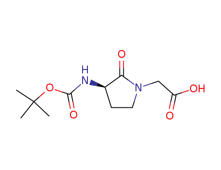 Molecular Structure of 116339-45-8 (2-(3-(TERT-BUTOXYCARBONYLAMINO)-2-OXOPYRROLIDIN-1-YL)ACETICACID)