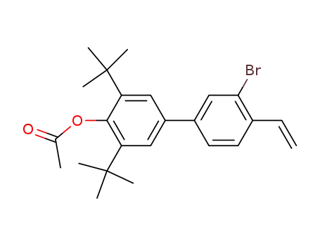 Molecular Structure of 159767-68-7 ([1,1'-Biphenyl]-4-ol, 3'-bromo-3,5-bis(1,1-dimethylethyl)-4'-ethenyl-,
acetate)