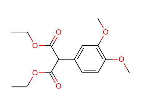 Molecular Structure of 896-90-2 (Propanedioic acid, (3,4-dimethoxyphenyl)-, diethyl ester)