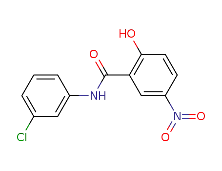 Molecular Structure of 6505-75-5 (Benzamide,N-(3-chlorophenyl)-2-hydroxy-5-nitro-)