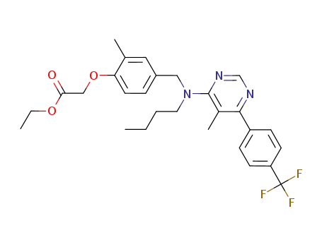 ethyl {4-[(butyl{5-methyl-6-[4-(trifluoromethyl)phenyl]pyrimidin-4-yl}amino)methyl]-2-methylphenoxy}acetate