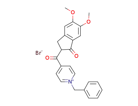 Molecular Structure of 923571-17-9 (Pyridinium, 4-[(2,3-dihydro-5,6-dimethoxy-1-oxo-1H-inden-2-yl)carbonyl]-1-(phenylmethyl)-, bromide)