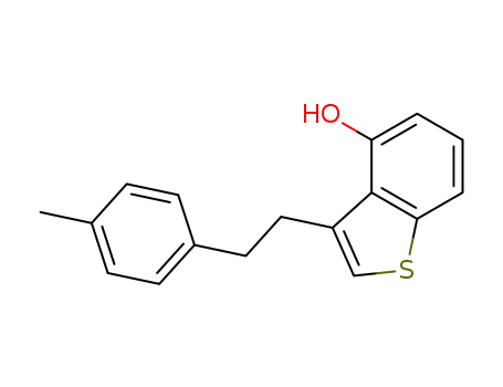 Molecular Structure of 770746-13-9 (Benzo[b]thiophene-4-ol, 3-[2-(4-methylphenyl)ethyl]-)