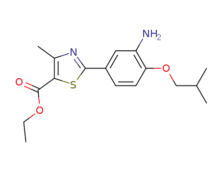 Molecular Structure of 144060-92-4 (2-[3-Amino-4-(2-methylpropoxy)phenyl]-4-methyl-5-thiazolecarboxylic acid ethyl ester)