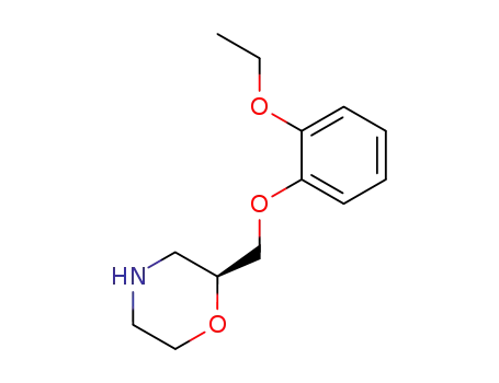 Molecular Structure of 52730-46-8 (Morpholine,2-[(2-ethoxyphenoxy)methyl]-,(2S)- )
