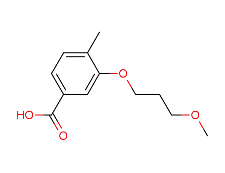 Molecular Structure of 895240-71-8 (4-Methyl-3-(3-methoxypropoxyl)benzoic acid)