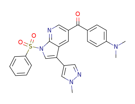 1H-Pyrrolo[2,3-b]pyridine, 5-[4-(dimethylamino)benzoyl]-3-(1-methyl-1H-pyrazol-4-yl)-1-(phenylsulf onyl)-