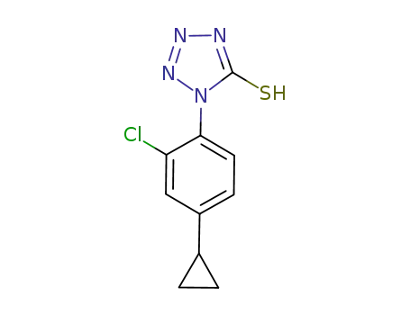 Molecular Structure of 871476-63-0 (5H-Tetrazole-5-thione, 1-(2-chloro-4-cyclopropylphenyl)-1,2-dihydro-)