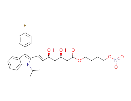 Molecular Structure of 733034-56-5 (7-[3-(4-FLUOROPHENYL)-1-(1-METHYLETHYL)-1H-INDOL-2-YL]-3,5-DIHYDROXY-4-(NITROOXY)BUTYL ESTER, 6-HEPTENOIC ACID)