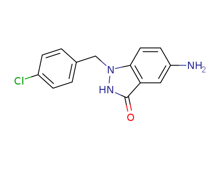 Molecular Structure of 197584-45-5 (3H-Indazol-3-one, 5-amino-1-[(4-chlorophenyl)methyl]-1,2-dihydro-)