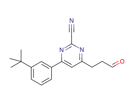 4-(3-tert-butyl-phenyl)-6-(3-oxo-propyl)-pyrimidine-2-carbonitrile