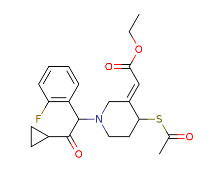 (2E)-[4-(Acetylthio)-1-[2-cyclopropyl-1-(2-fluorophenyl)-2-oxoethyl]-3-piperidinylidene]acetic Acid Ethyl Ester (Mixture of Diastereomers)