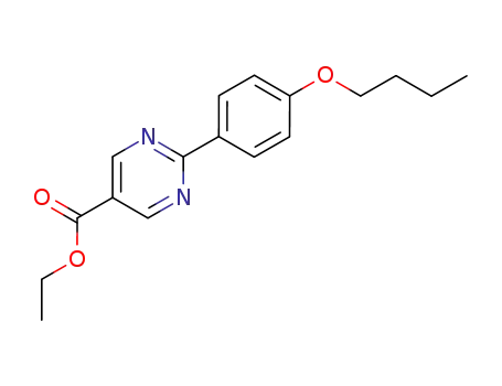 Molecular Structure of 59855-51-5 (5-Pyrimidinecarboxylic acid, 2-(4-butoxyphenyl)-, ethyl ester)