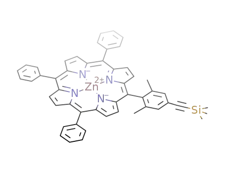 Molecular Structure of 184153-99-9 (zinc(II) 5,10,15-triphenyl-20-(2,6-dimethyl-4-[2-(trimethylsilyl)ethynyl]phenyl)porphyrin)