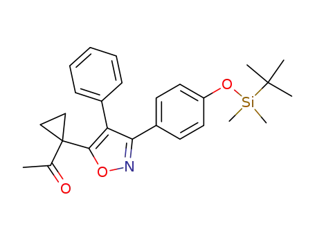 Molecular Structure of 942617-40-5 (1-(1-{3-[4-(tert-butyl-dimethyl-silanyloxy)-phenyl]-4-phenyl-isoxazol-5-yl}-cyclopropyl)-ethanone)