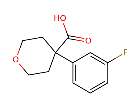 Molecular Structure of 919016-93-6 (4-(3-FLUORO-PHENYL)-TETRAHYDRO-PYRAN-4-CARBOXYLIC ACID)