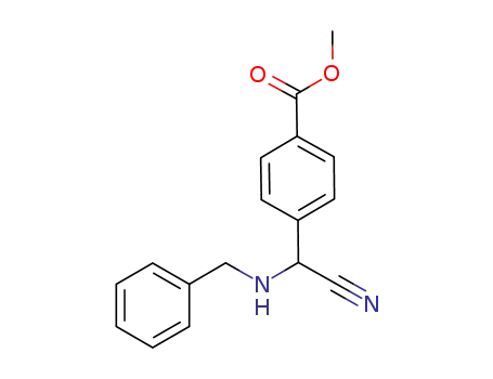 Molecular Structure of 1108730-69-3 (methyl 4-((benzylamino)(cyano)methyl)benzoate)