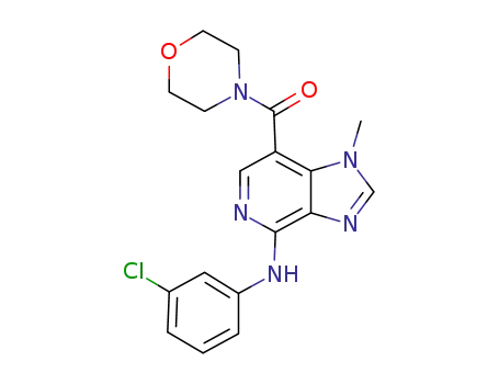 Molecular Structure of 925427-08-3 ((4-(3-Chlorophenylamino)-1-methyl-1H-imidazo[4,5-c]pyridin-7-yl)(morpholino)methanone)