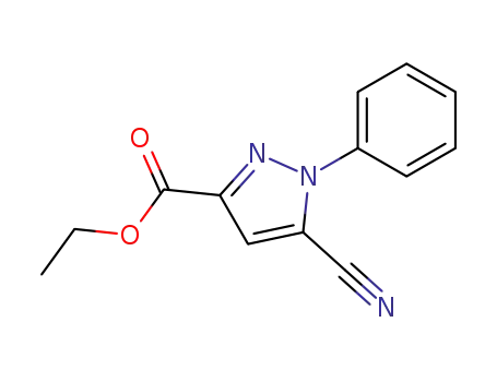 Molecular Structure of 3399-56-2 (5-Cyano-1-phenyl-1H-pyrazole-3-carboxylic acid ethyl ester)