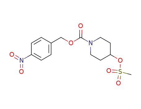 Molecular Structure of 102906-51-4 (1-Piperidinecarboxylic acid, 4-[(methylsulfonyl)oxy]-,
(4-nitrophenyl)methyl ester)