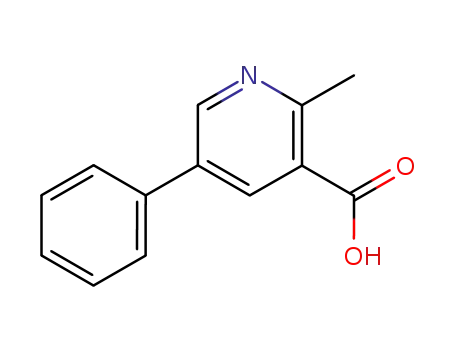Molecular Structure of 6041-97-0 (3-Pyridinecarboxylic acid, 2-methyl-5-phenyl-)