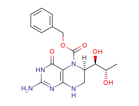 (R)-2-amino-6-((1R,2S)-1,2-dihydroxypropyl)-4-oxo-4,6,7,8-tetrahydro-3H-pteridine-5-carboxylic acid benzyl ester