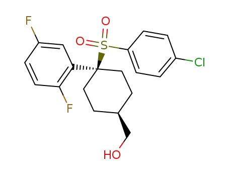 Molecular Structure of 471905-10-9 (Cyclohexanemethanol,
4-[(4-chlorophenyl)sulfonyl]-4-(2,5-difluorophenyl)-, cis-)