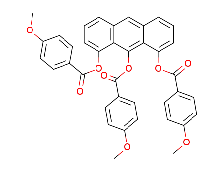 Molecular Structure of 42200-26-0 (1,8,9-tri(4-methoxybenzoyloxy)anthracene)