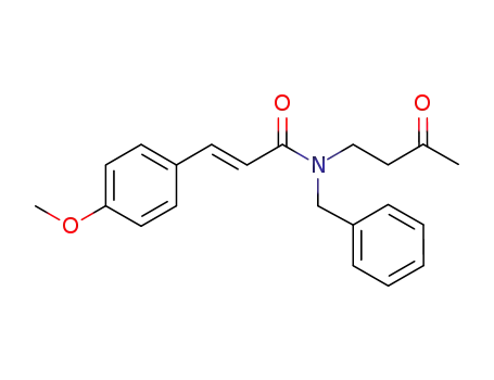 Molecular Structure of 1039361-88-0 (N-benzyl-N-(3-oxobutyl)-(E)-3-(4-methoxyphenyl)propenamide)