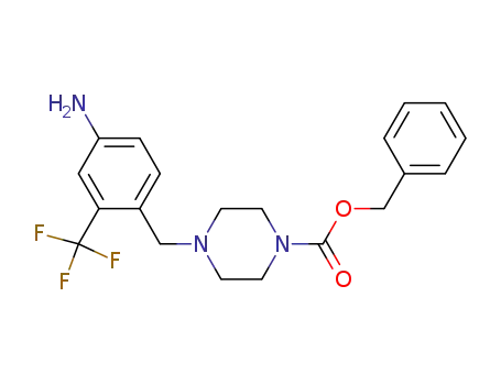 Molecular Structure of 853297-17-3 (4-(4-Cbz-piperazin-1-yl-methyl)-2-trifluoromethylaniline)