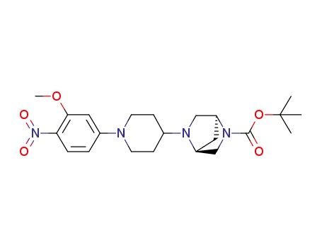 Molecular Structure of 1089280-04-5 (1,1-dimethylethyl (1S,4S)-5-{1-[3-(methyloxy)-4-nitrophenyl]-4-piperidinyl}-2,5-diazabicyclo[2.2.1]heptane-2-carboxylate)